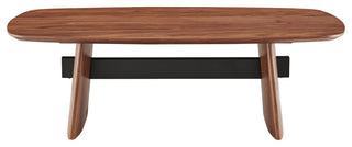 Folke Coffee Table Top and Base, Walnut With Matte Black Cross Bar