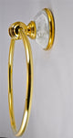 Towel Ring With Arabescato Marbel Accents, Polished Chrome