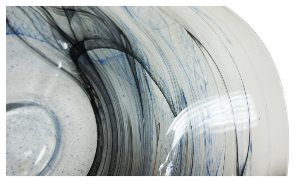 Contemporary Nautilus Glass Bowl - Blue