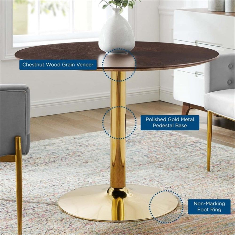 Verne 40" Dining Table Gold Cherry Walnut