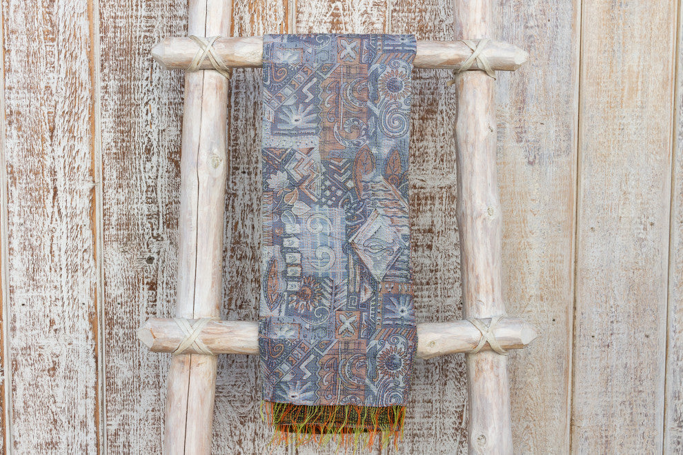 Silk Kantha Throw (Neon Stitching)