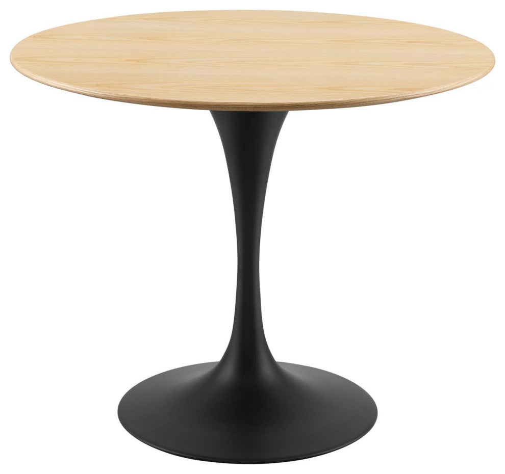 Lippa 36" Wood Dining Table, Black Natural