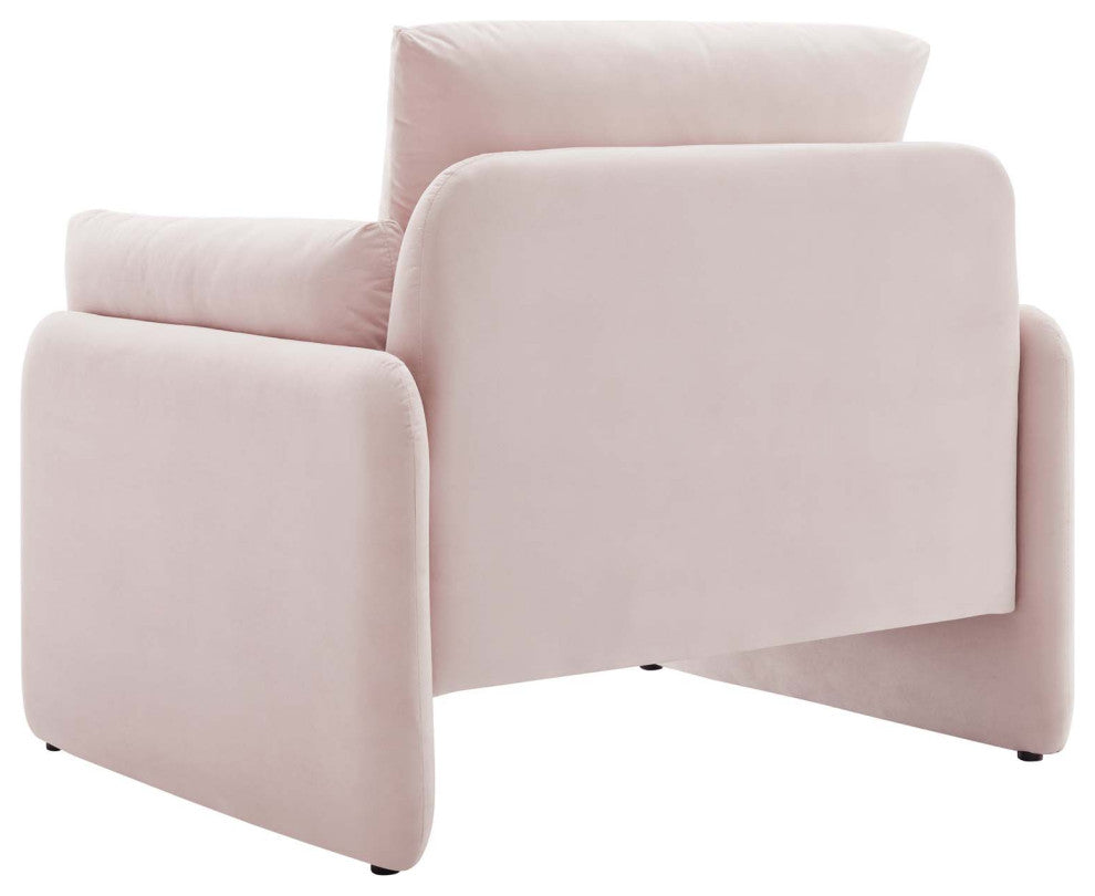 Armchair Accent Chair, Velvet, Pink, Modern, Living Lounge Hotel Hospitality
