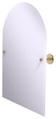 Shadwell Frameless Arched Top Beveled Edge Tilt Mirror, Unlacquered Brass