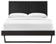 Platform Bed Frame, King Size, Wood, Black, Modern Mid-Century, Bedroom Master