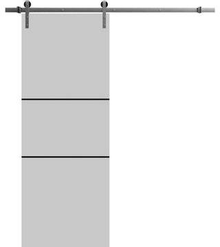 Sturdy Barn Door 42 x 80 | Planum 0014 Grey Ash with  | 8FT