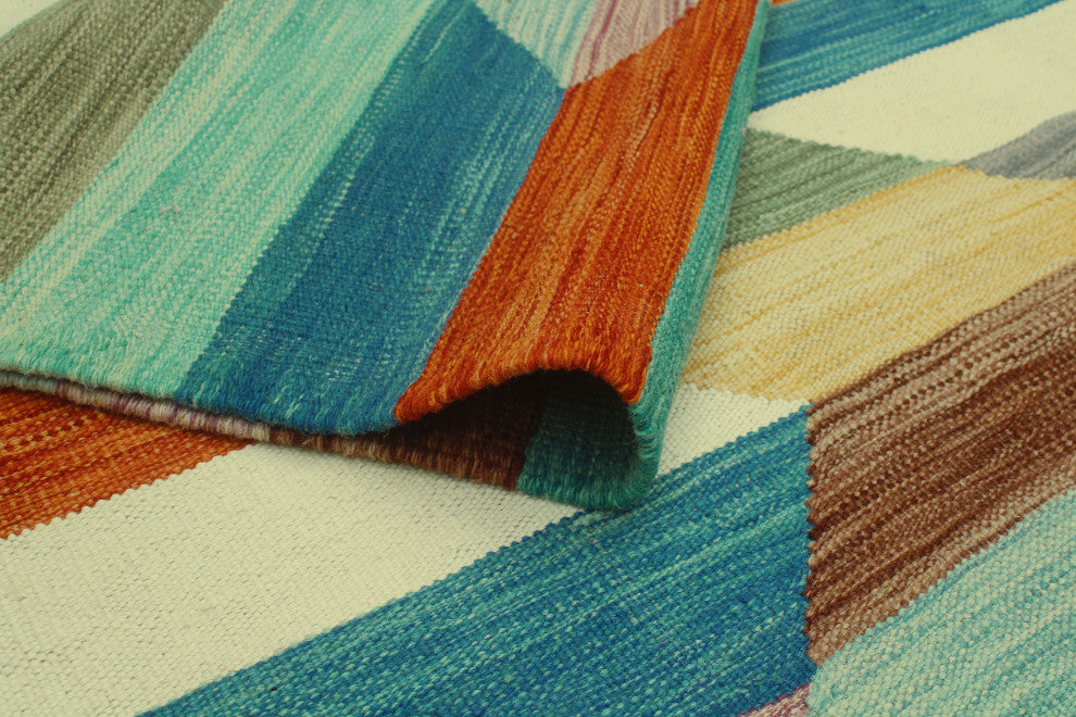 Winchester Kilim Shehzad Blue/Rust Rug, 4'8x6'8