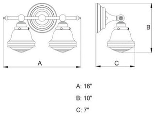 Huntley 2L Vanity Milk Glass Oil Rubbed Bronze