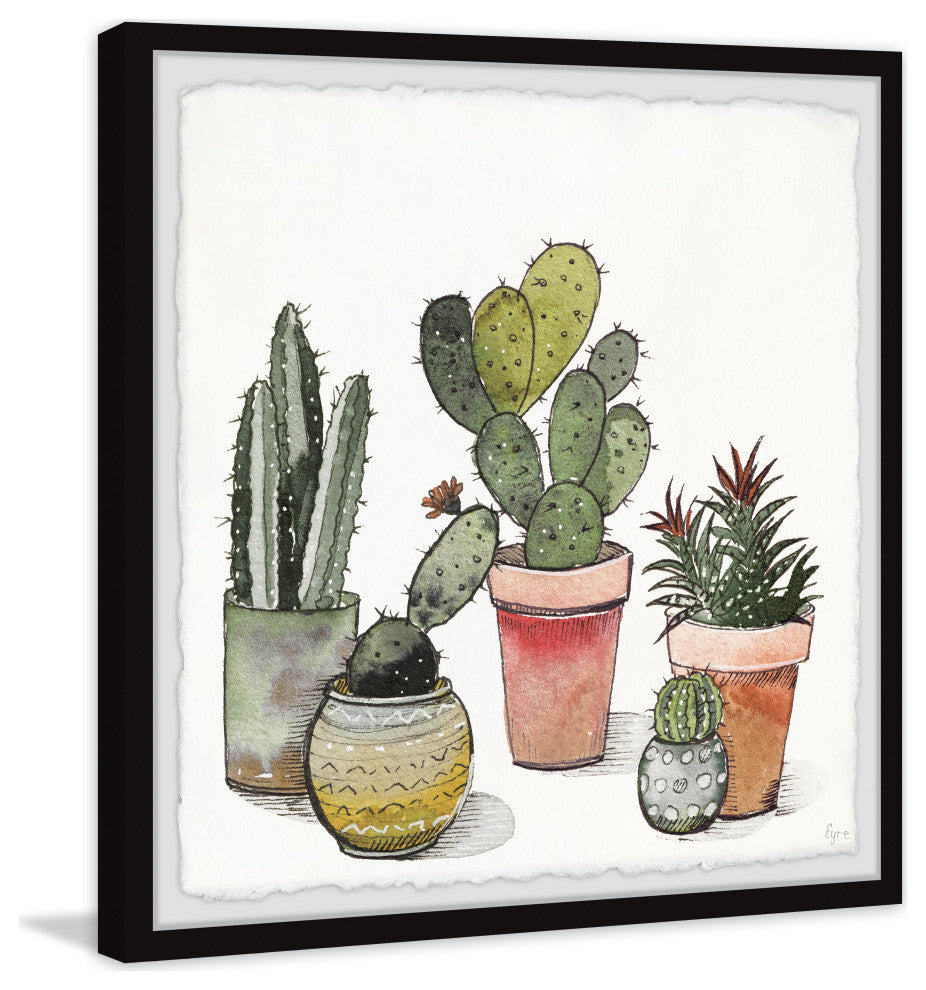 "Cactus Beauties" Framed Painting Print, 12x12