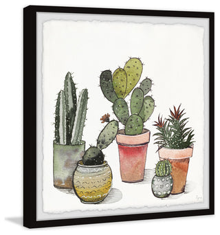 "Cactus Beauties" Framed Painting Print, 12x12
