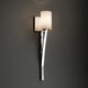 Clouds Sabre 1-Light Wall Sconce, Cylinder With Flat Rim, Polished Chrome