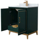 Marlena 30" Green Single Vanity, Top, Bronze Trim