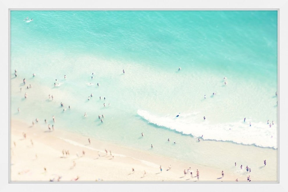 "Playing in the Surf" Framed Print by Ingrid Beddoes