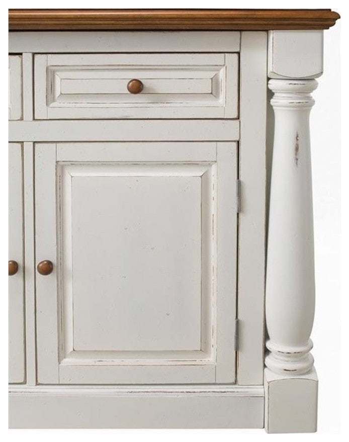 Homestyles Monarch Wood Kitchen Island in Off White