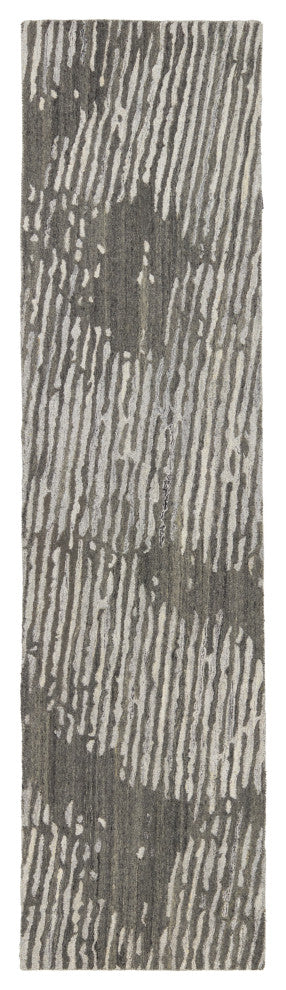 Verde Home by Jaipur Living Stockholm Handmade Striped Gray Rug, 2'6"x10'