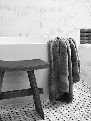 Delara 1-Piece 100% Organic Cotton Plush Bath Sheet, 36"x70", Dark Grey