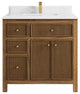 Sonoma Teak 36 Center Sink Bath Vanity in Dark Natural with 1.5" Empira Quartz