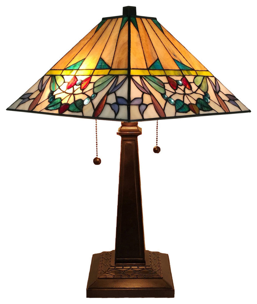 Amora Lighting AM309TL14B Tiffany Style Multi Color Mission Table Lamp 22" Tall