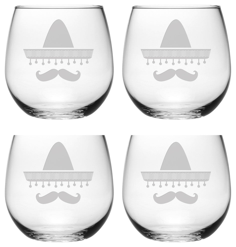 Fiesta Stemless Wine Glasses, Set of 4