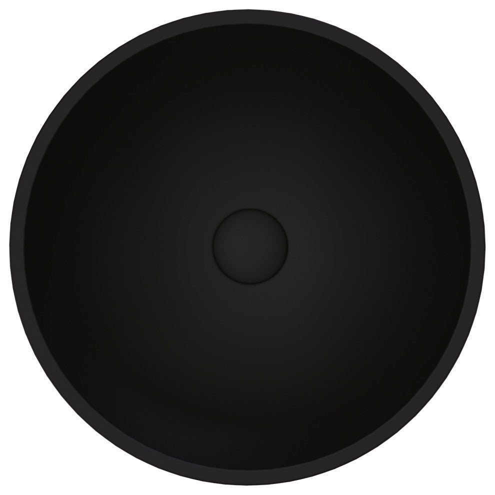 VIGO Cavalli 15"L x 15"W x 5"H Glass Round Vessel Bathroom Sink in MatteShell