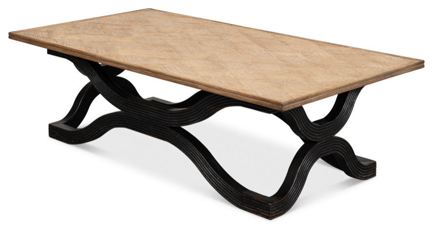 Wavy Coffee Table Antique Black