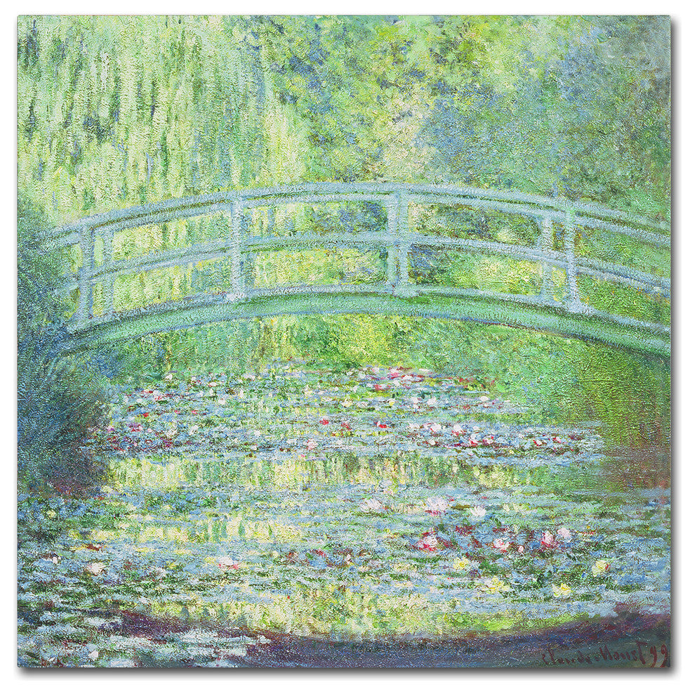 'Waterlily Pond-The Bridge II' Canvas Art by Claude Monet