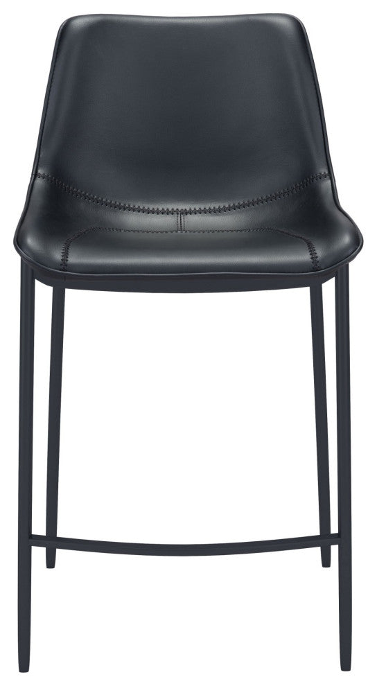 Bar Stool Chair Barstool, Set of 2, Steel Metal, Fabric, Black, Black, Cafe