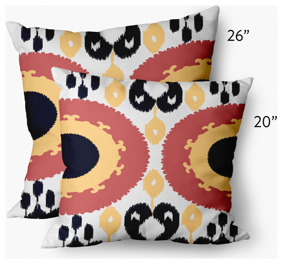Boho Decorative Throw Pillow, Yellow, 20x20"
