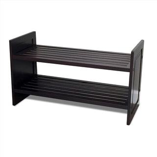 Solid Wood Stackable Shoe And Storage Rack, Esspresso