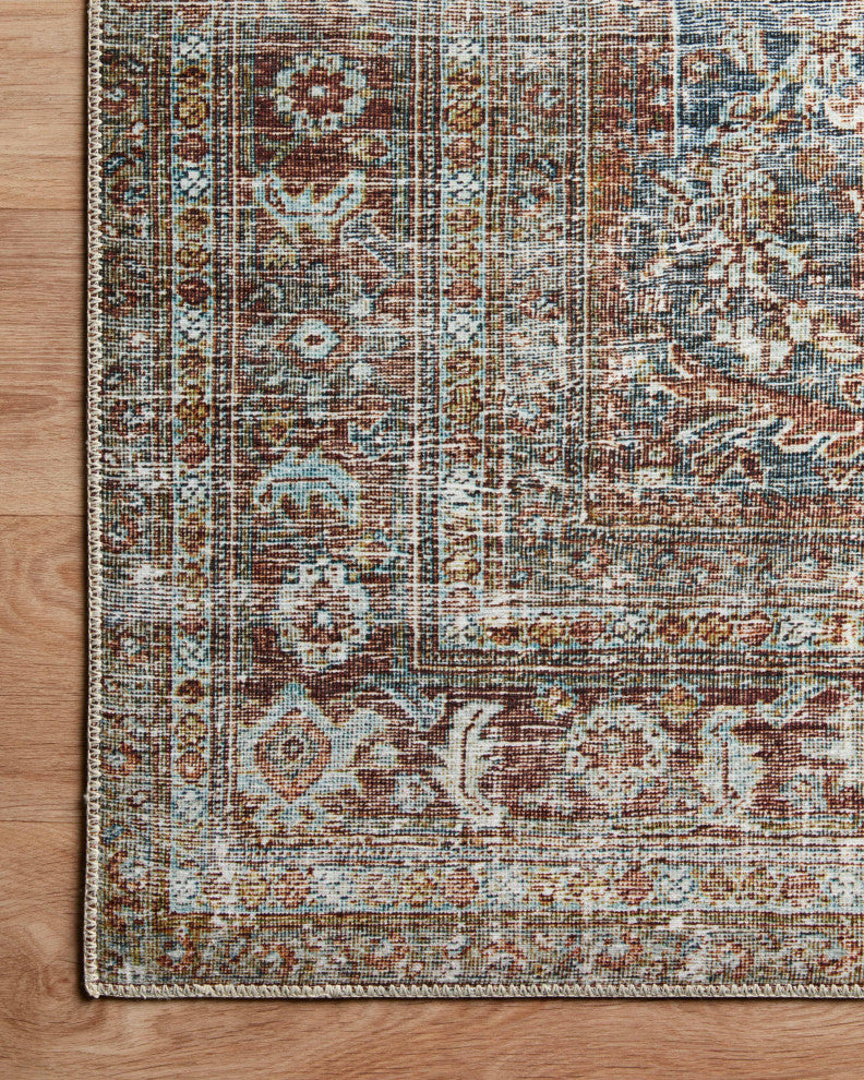 Chris Loves Julia x Loloi Jules Lagoon/Brick 9'-6" x 14' Area Rug