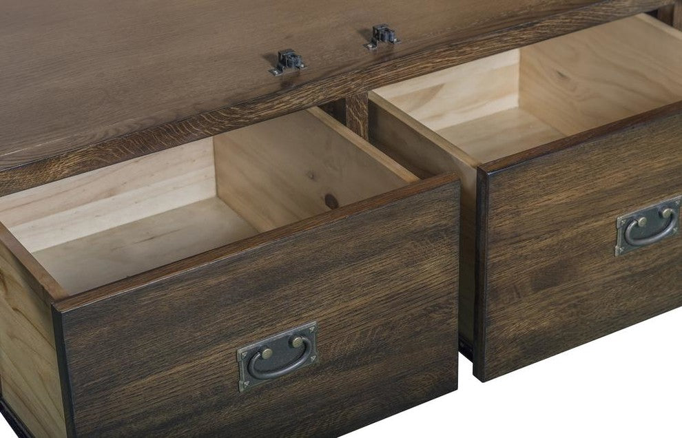 Mission Quarter Sawn Oak 2 Door, 2-Drawer Armoire, Walnut