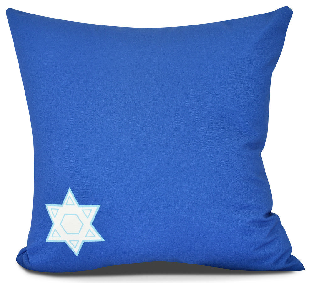 Star's Corner,Geometric Print Pillow,Royal Blue, 26" x 26"