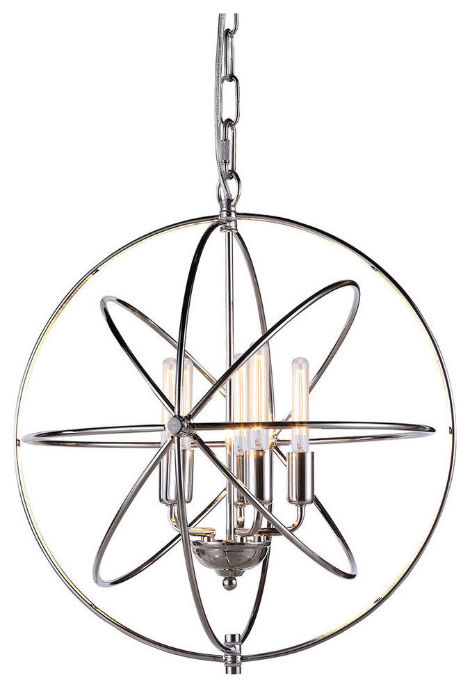 Elegant Lighting Vienna Pendant Lamp, 20"x22", Polished Nickel