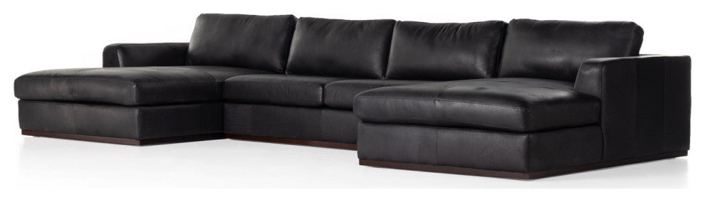 Colt 3pc U Sectional-Heirloom Black