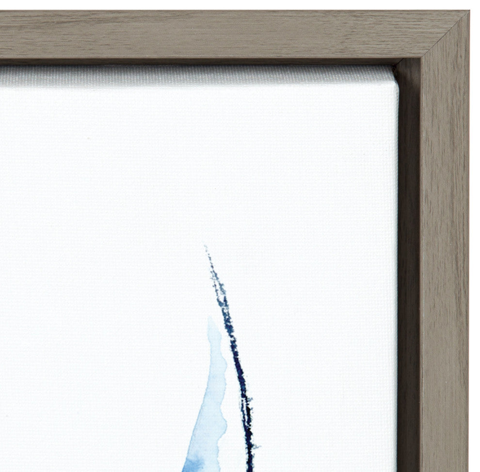 Sylvie Watercolor Swimming Whale Shark Framed Canvas Art, Gray, 18x24