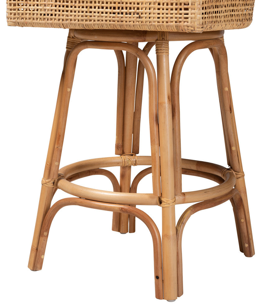 Ruby Natural Brown Rattan Collection, Bar Stool
