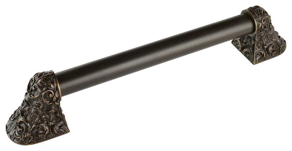 Acanthus Appliance Pull, Dark Brass, 16", Plain