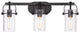 Pilaster Bath Vanity Light, Matte Black, Clear