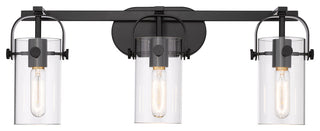 Pilaster Bath Vanity Light, Matte Black, Clear