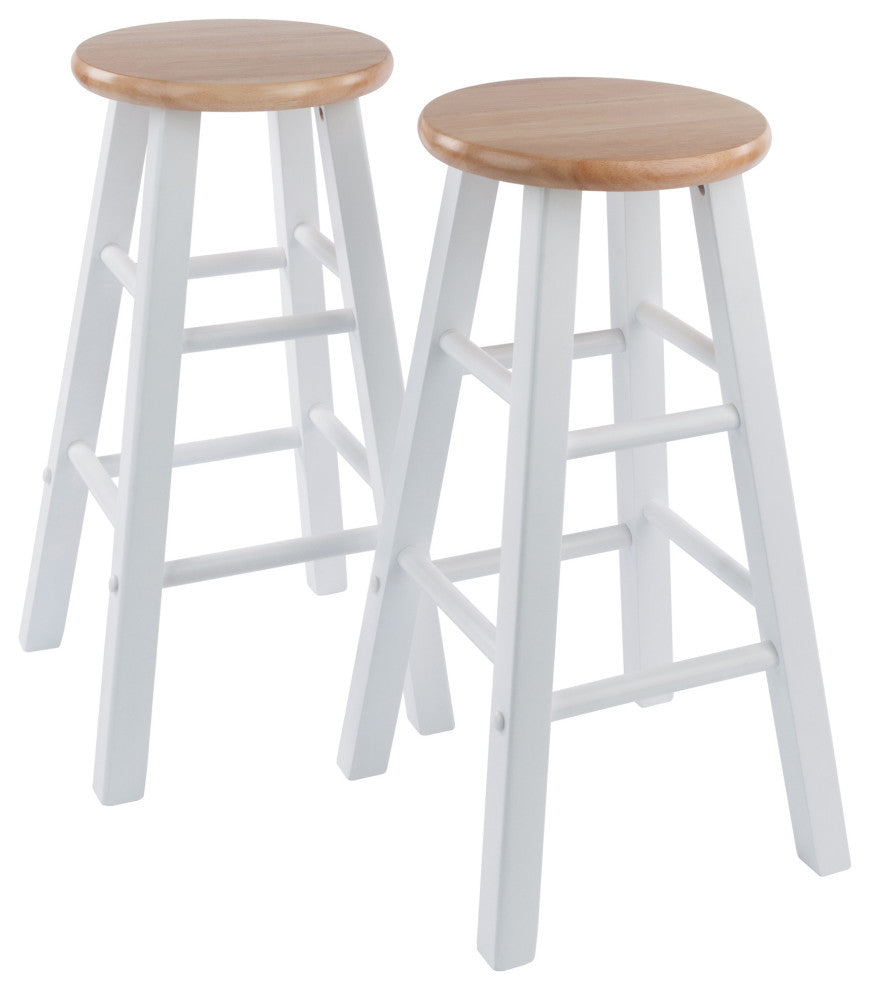 Element Counter Stools, 2-Piece Set, Natural and White