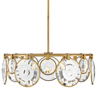Fredrick Ramond FR31265 Nala 7 Light 31"W Drum Pendant - Heritage Brass