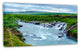 Hraunfossar Waterfall Iceland, Modern Landscape Canvas Art, 32"x16"