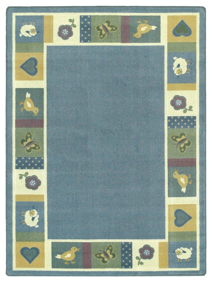 Kid Essentials Rug, Baby Blues, Soft, 5'4"x7'8"