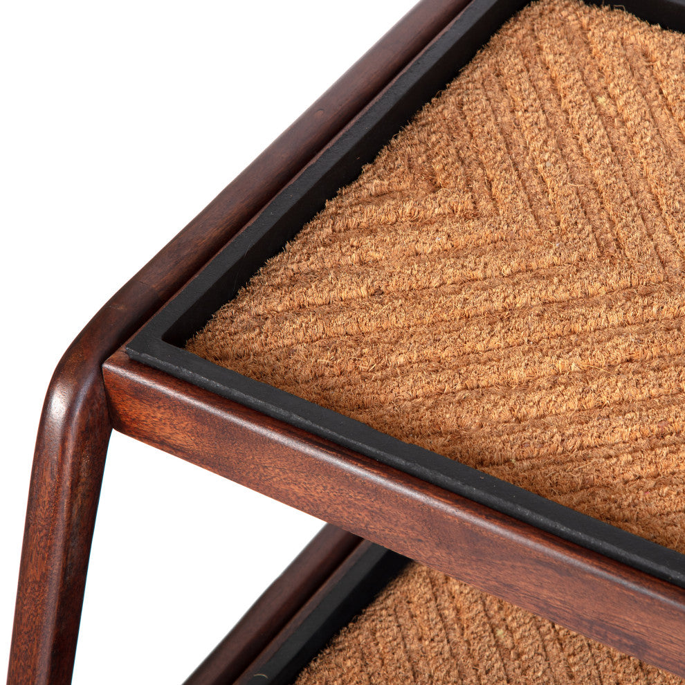 Double-Tier Brown Stand With 2-Pair Rubber Boot Trays Arrowhead