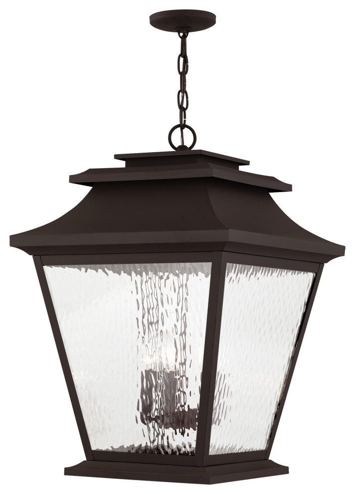 Livex Lighting Hathaway 5 Light Bronze Outdoor Pendant Lantern