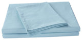 Soft Luxury Pastel Baby Blue Cotton Fitted Sheet & w/Pillow Cases Set, King
