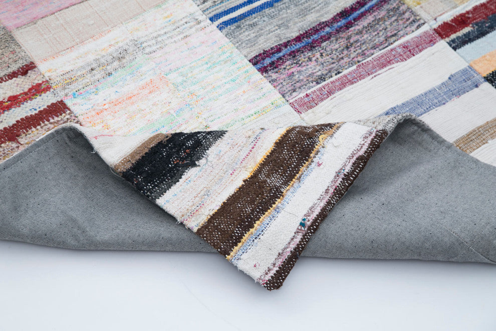 Rug N Carpet - Handmade Turkish 8' 2'' x 9' 11'' Vintage Patchwork Kilim Rug