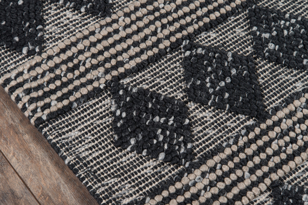 Momeni Andes Wool and Viscose Hand Woven Charcoal Area Rug, 7'9"x9'9"