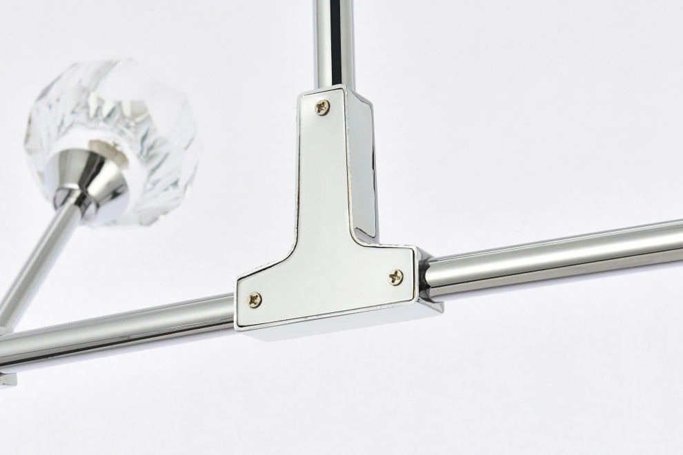 10 Light Pendant, Chrome