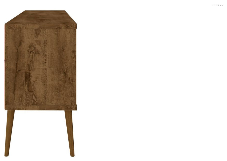 Bradley 63" TV Stand, Rustic Brown and Yellow
